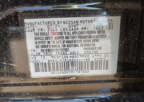 2024 Nissan Sentra Sr Xtronic Cvt from USA, damaged, VIN 3N1AB8DV7RY387882